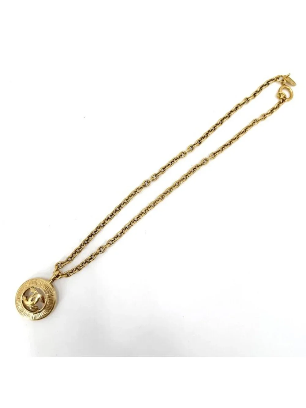 Chanel Necklace Round CC Logo Vintage